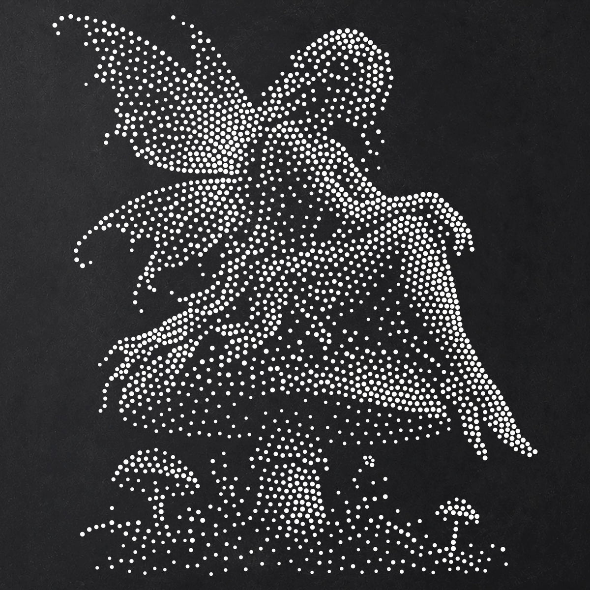 Fairy on Mushroom Stencil | Realistic Highly Detailed DIY Mylar Fantasy Wall Art, Stipple Art Crafts (Large - 300mm / 12" approx)