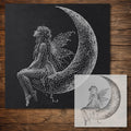 Fairy on Moon Stencil reusable Mylar stencil, 300 x 300 mm