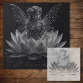 Fairy in Lotus Flower Stencil reusable Mylar stencil, 300 x 300 mm