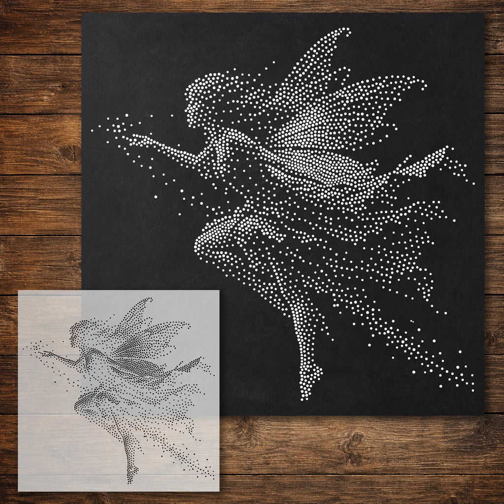 Flying Fairy Stencil reusable Mylar stencil, 300 x 300 mm