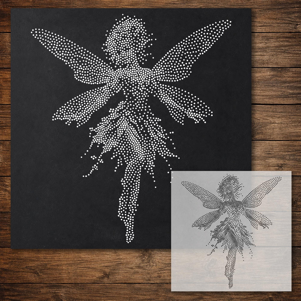 Fairy Stencil #2 reusable Mylar stencil, 300 x 300 mm