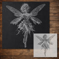 Fairy Stencil #2 reusable Mylar stencil, 300 x 300 mm