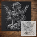 Butterfly Fairy Stencil reusable Mylar stencil, 300 x 300 mm