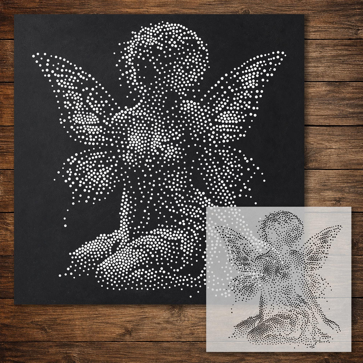Butterfly Fairy Stencil reusable Mylar stencil, 300 x 300 mm