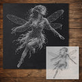 Dragonfly Fairy Stencil reusable Mylar stencil, 300 x 300 mm