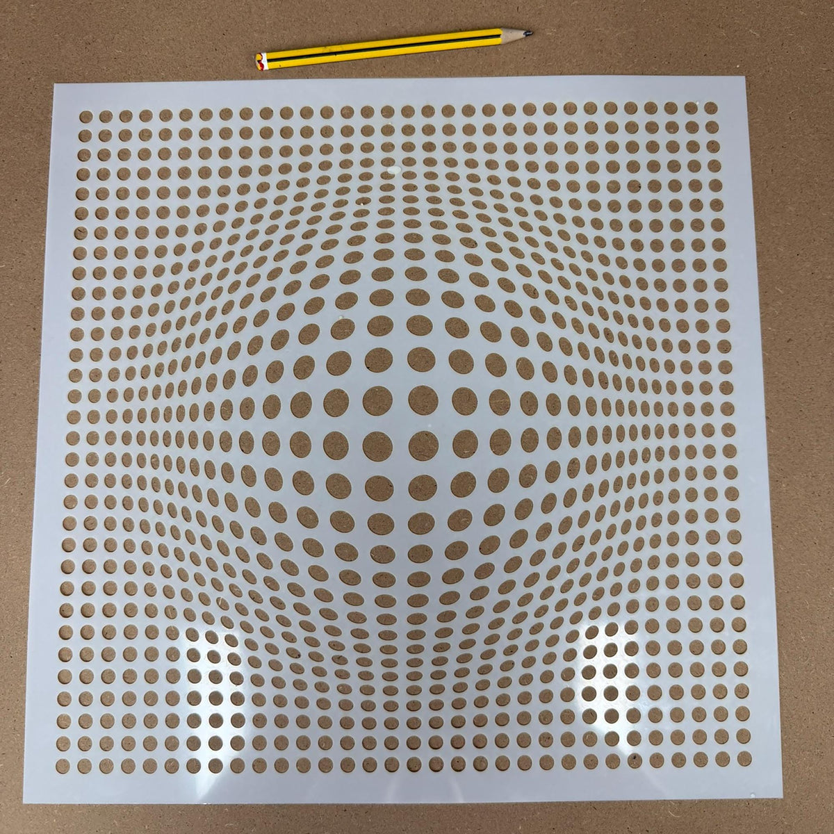Geometric Grid #2 Stencil | Circle Bulge | Detailed DIY Mylar Wall Art, Stipple Art Crafts (Large - 300mm / 12" approx)