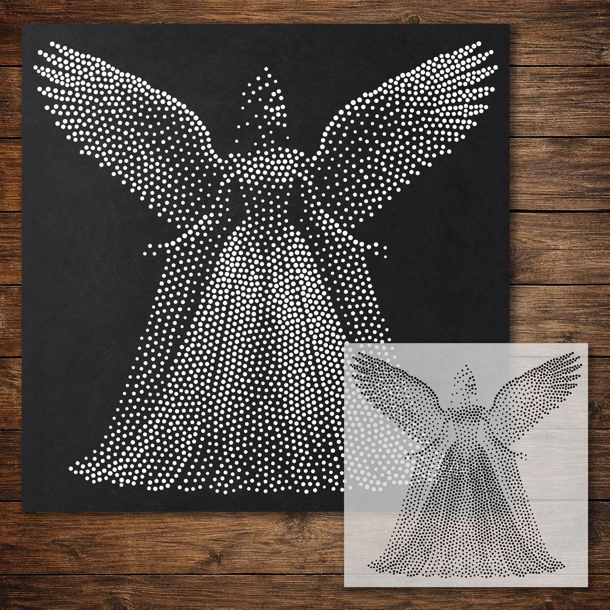 Winged Princess Stencil reusable Mylar stencil, 300 x 300 mm