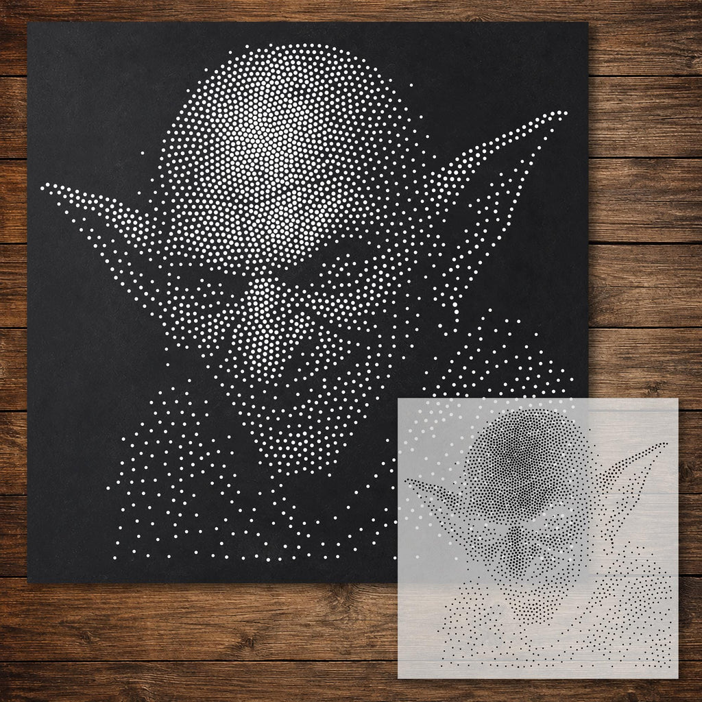 Goblin Portrait Stencil reusable Mylar stencil, 300 x 300 mm