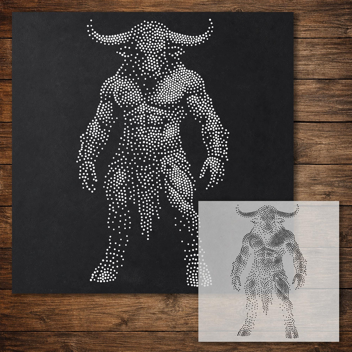 Minotaur Stencil reusable Mylar stencil, 300 x 300 mm