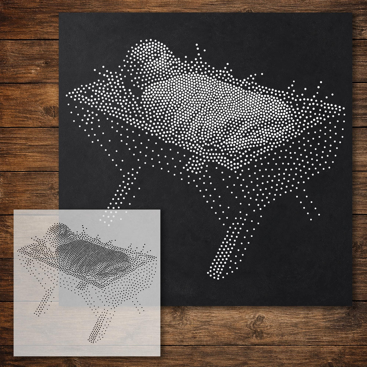 Baby Jesus in Manger Stencil reusable Mylar stencil, 300 x 300 mm