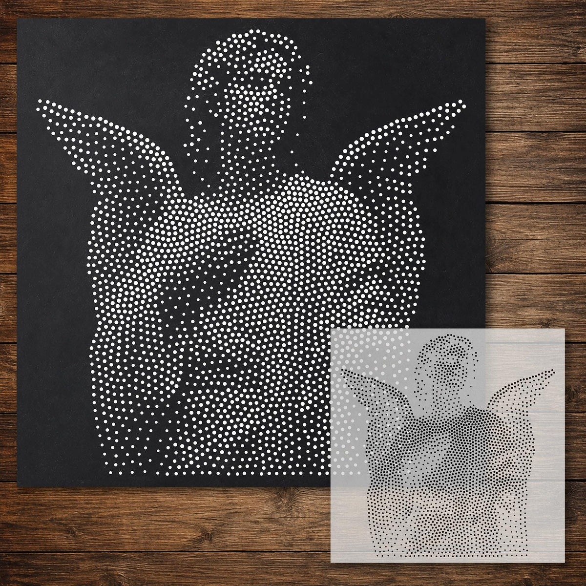 Nativity Angel Stencil reusable Mylar stencil, 300 x 300 mm