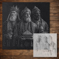 Three Wise Men Stencil reusable Mylar stencil, 300 x 300 mm