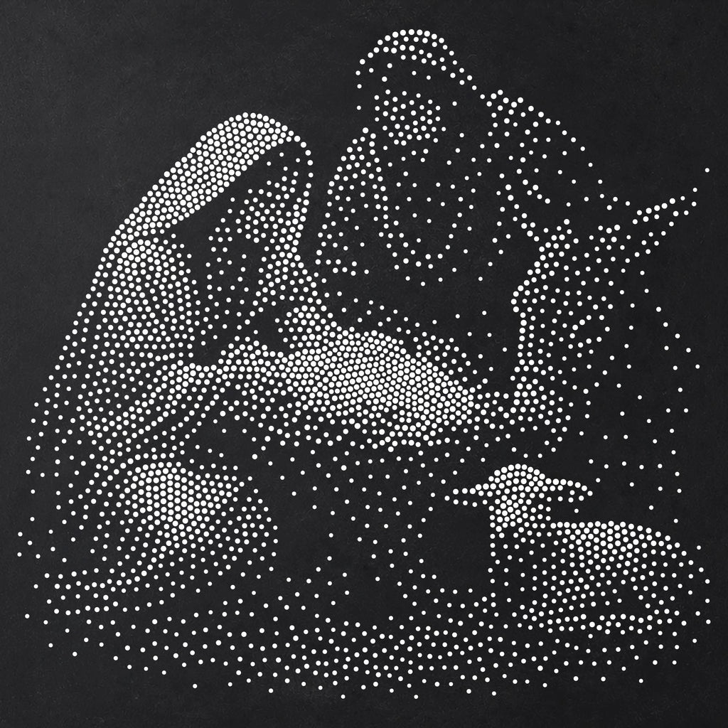 Nativity Stable Scene Stencil | Realistic Christmas Nativity Mylar Stipple Wall Art, Crafts (Large - 300mm / 12" approx)