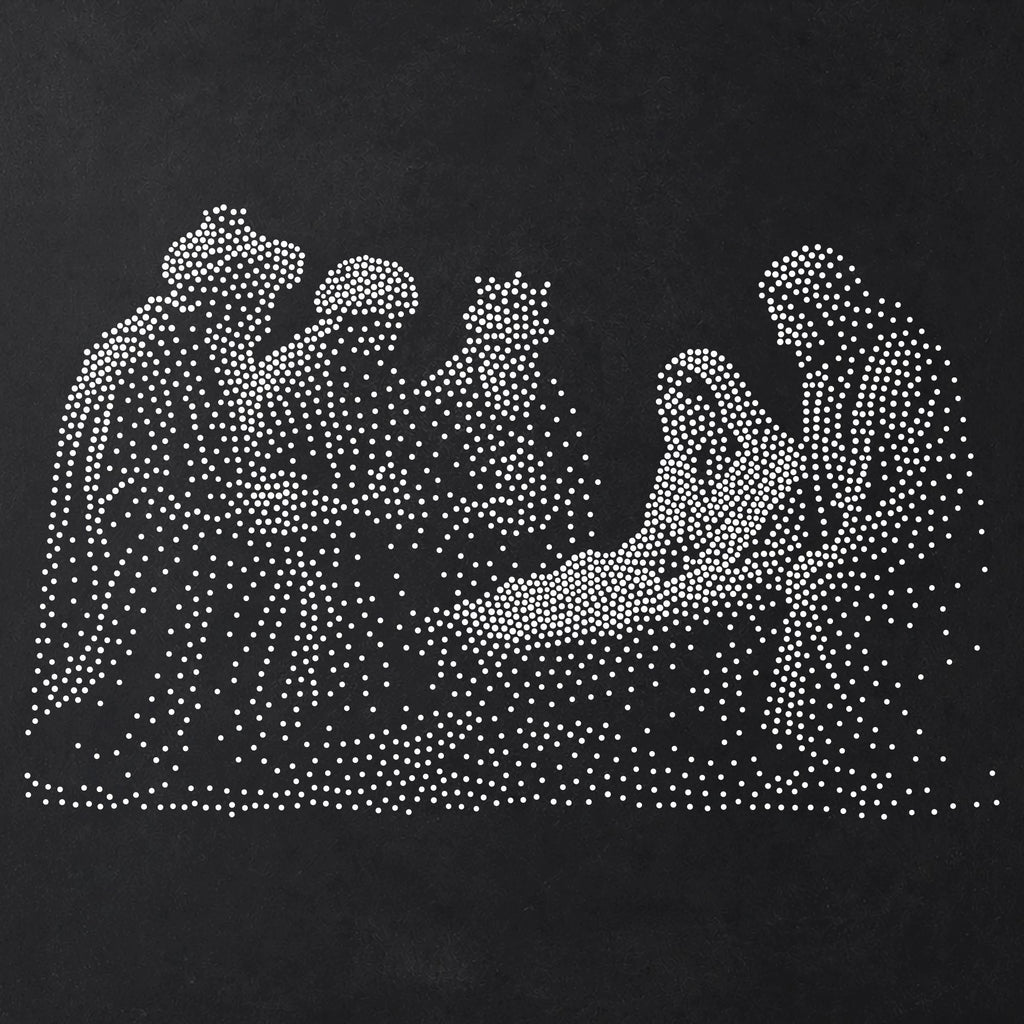 Three Wise Men with Jesus Stencil | Realistic Christmas Nativity Mylar Stipple Wall Art, Crafts (Large - 300mm / 12" approx)