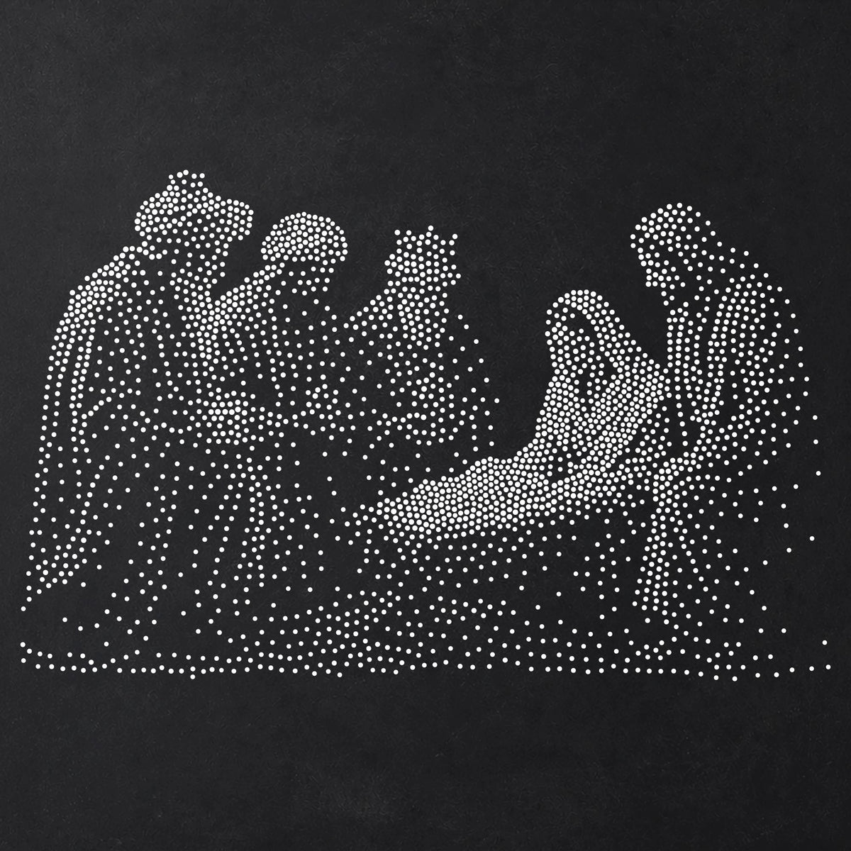 Three Wise Men with Jesus Stencil | Realistic Christmas Nativity Mylar Stipple Wall Art, Crafts (Large - 300mm / 12" approx)