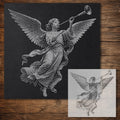 Angel with Trumpet Stencil reusable Mylar stencil, 300 x 300 mm