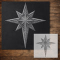 Nativity Star Stencil reusable Mylar stencil, 300 x 300 mm