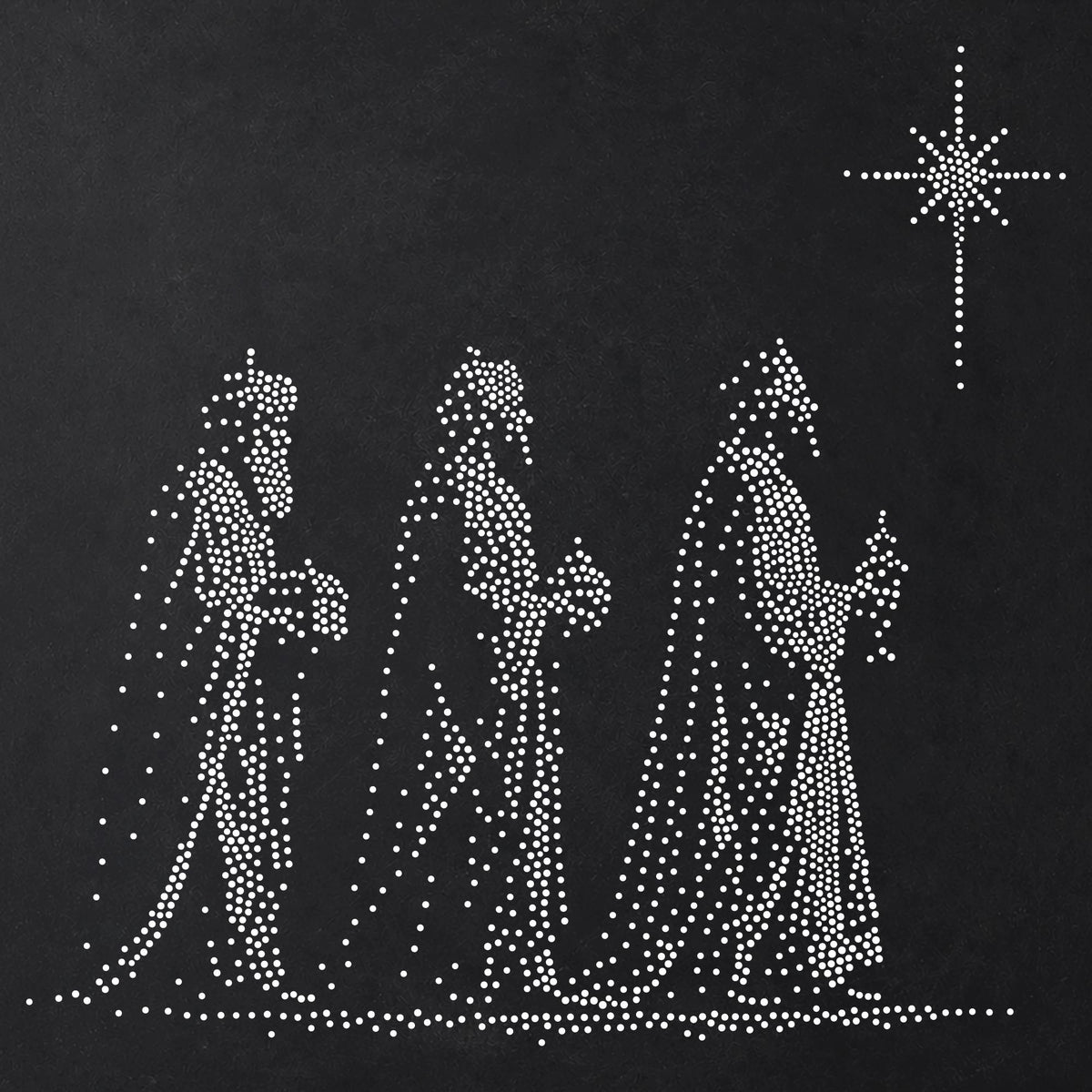 Wise Men Following Star Stencil | Realistic Christmas Mylar Stipple Wall Art, Crafts (Large - 300mm / 12" approx)