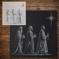Wise Men Following Star Stencil reusable Mylar stencil, 300 x 300 mm