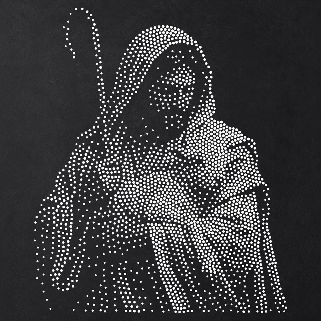 Good Shepherd and Lamb Stencil | Realistic Christmas Mylar Stipple Wall Art, Crafts (Large - 300mm / 12" approx)