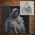 Good Shepherd and Lamb Stencil reusable Mylar stencil, 300 x 300 mm