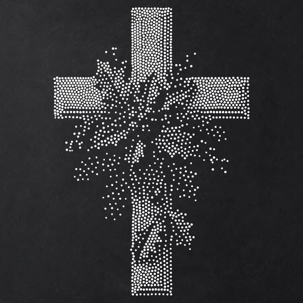 Christmas Cross with Holly Stencil | Realistic Christmas Mylar Stipple Wall Art, Crafts (Large - 300mm / 12" approx)