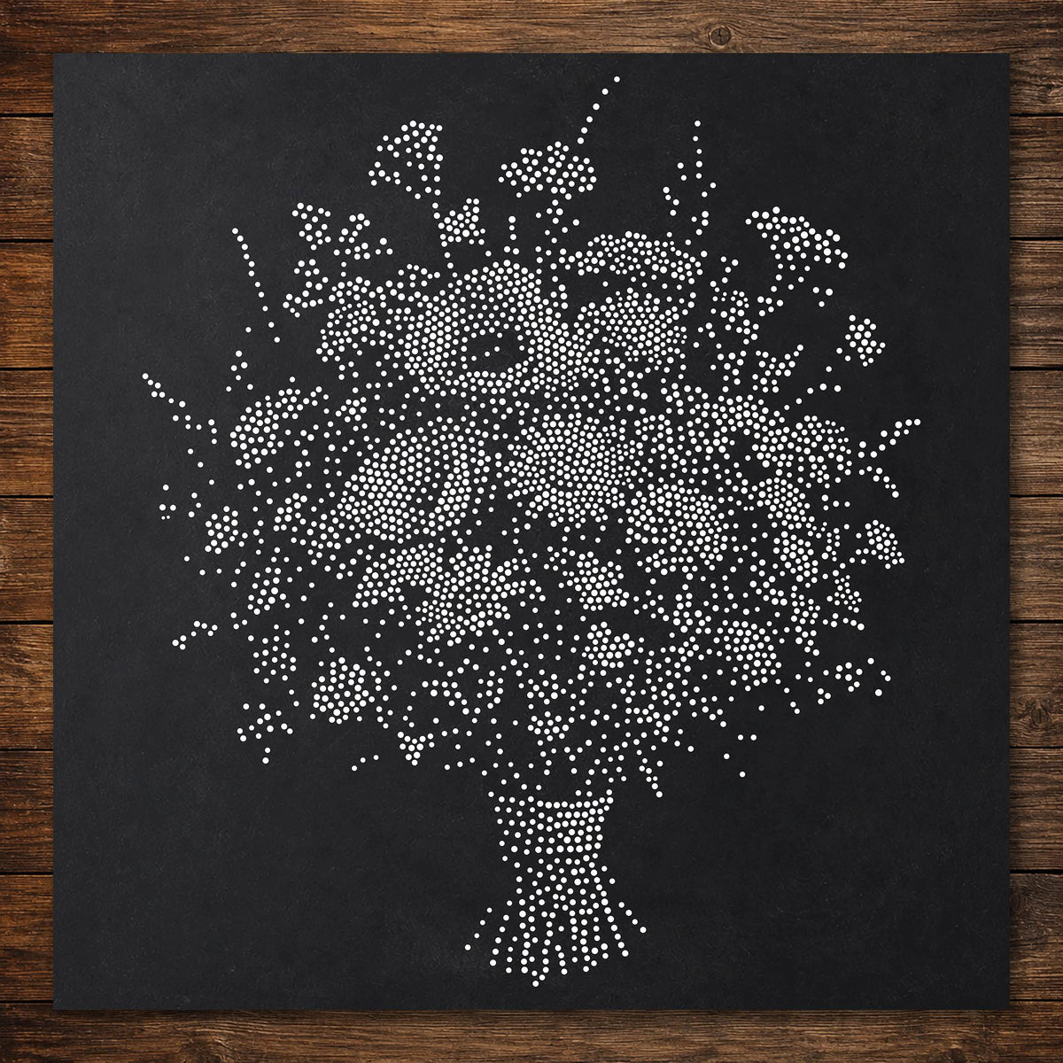 Bunch of Wild Flowers Stencil | Realistic Mylar Stipple Wall Art, Crafts (Large - 300mm / 12" approx)
