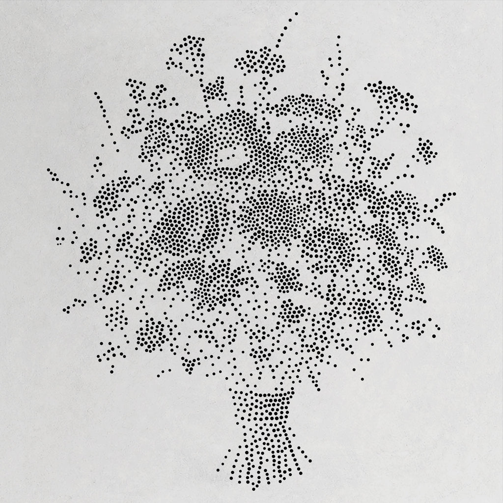 Bunch of Wild Flowers Stencil | Realistic Mylar Stipple Wall Art, Crafts (Large - 300mm / 12" approx)