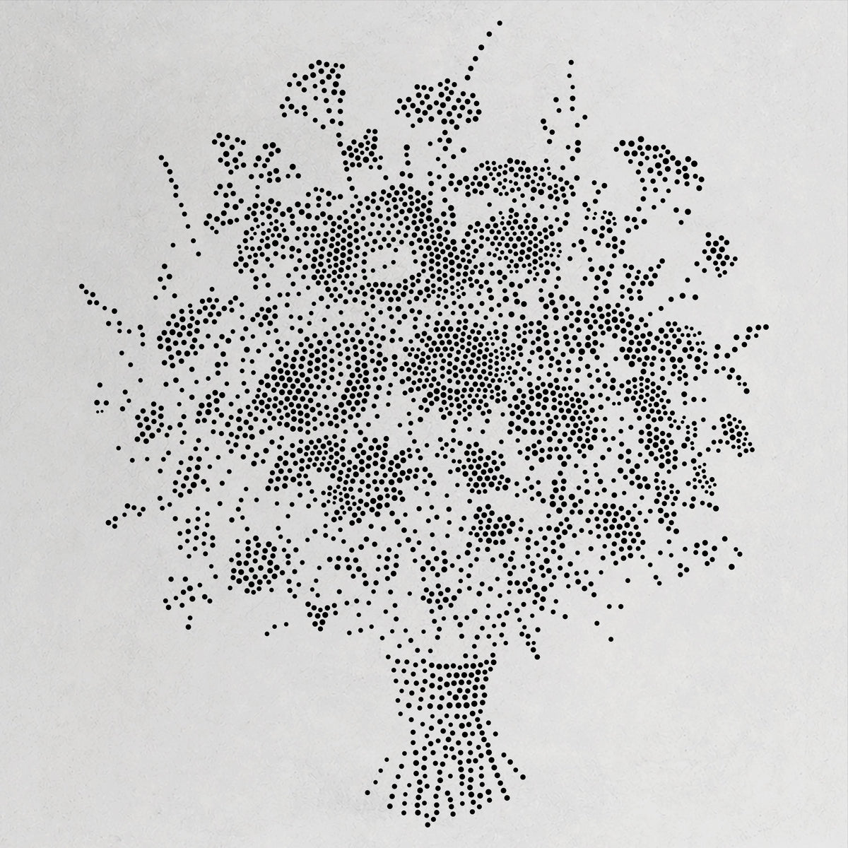 Bunch of Wild Flowers Stencil | Realistic Mylar Stipple Wall Art, Crafts (Large - 300mm / 12" approx)