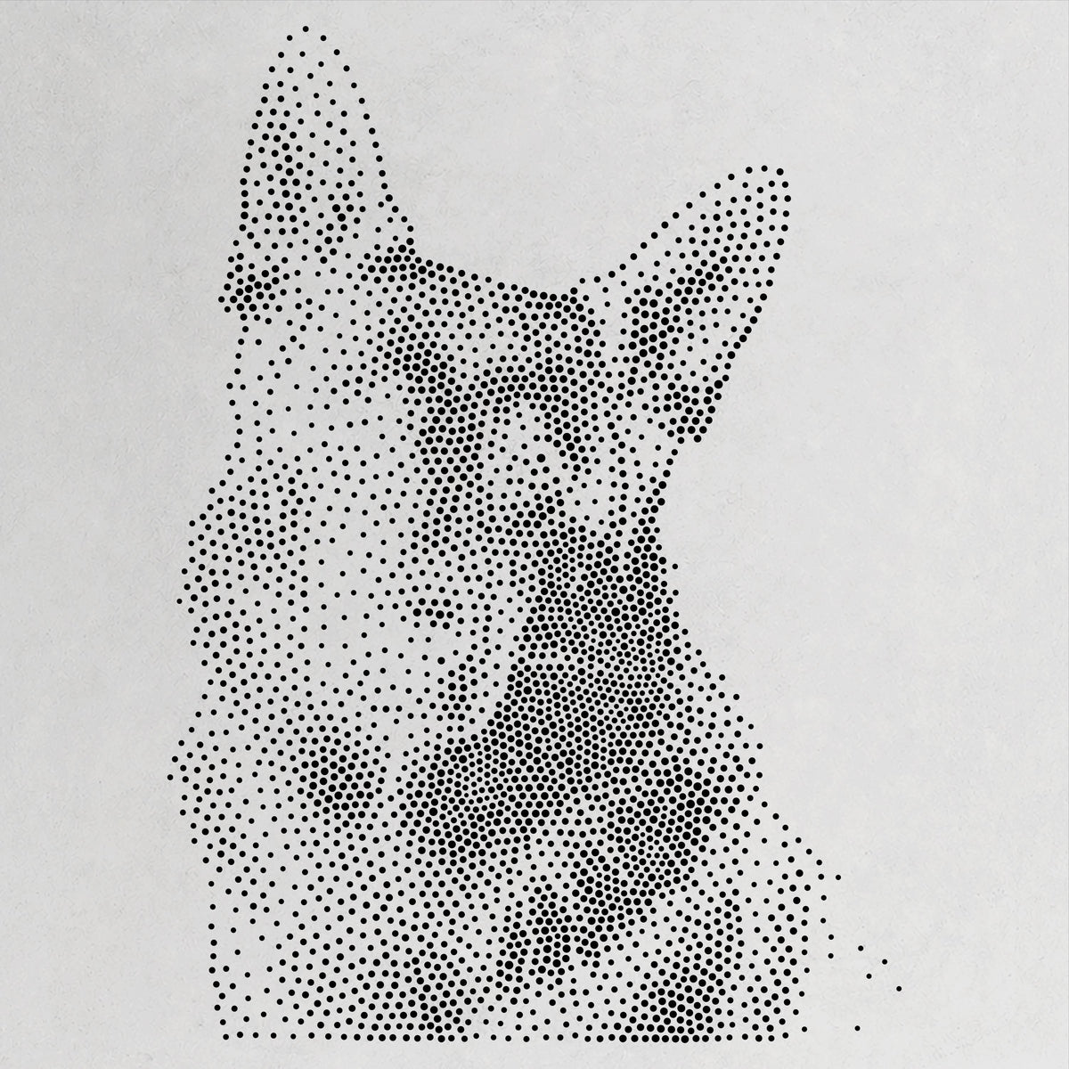 German Shepherd Dog Stencil | Realistic Mylar Stipple Wall Art, Crafts (Large - 300mm / 12" approx)