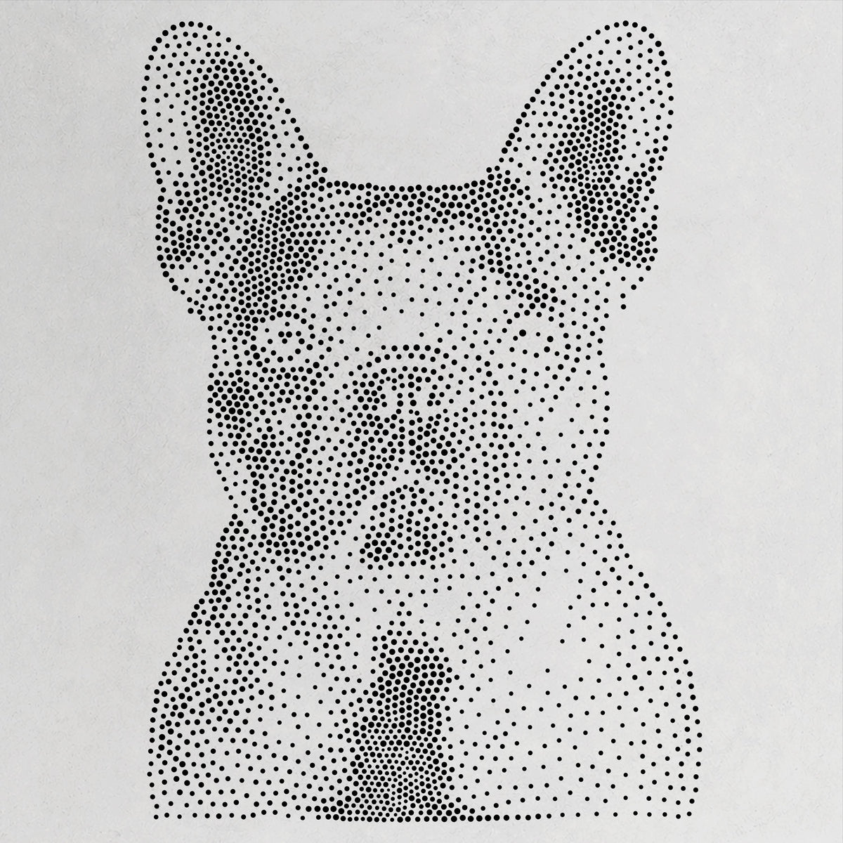 French Bulldog Dog Stencil | Realistic Mylar Stipple Wall Art, Crafts (Large - 300mm / 12" approx)