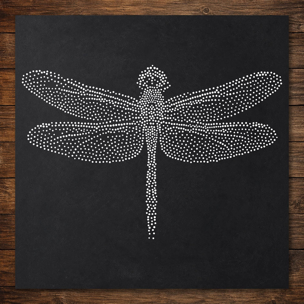 Dragonfly Stencil | Realistic Mylar Stipple Wall Art, Crafts (Large - 300mm / 12" approx)