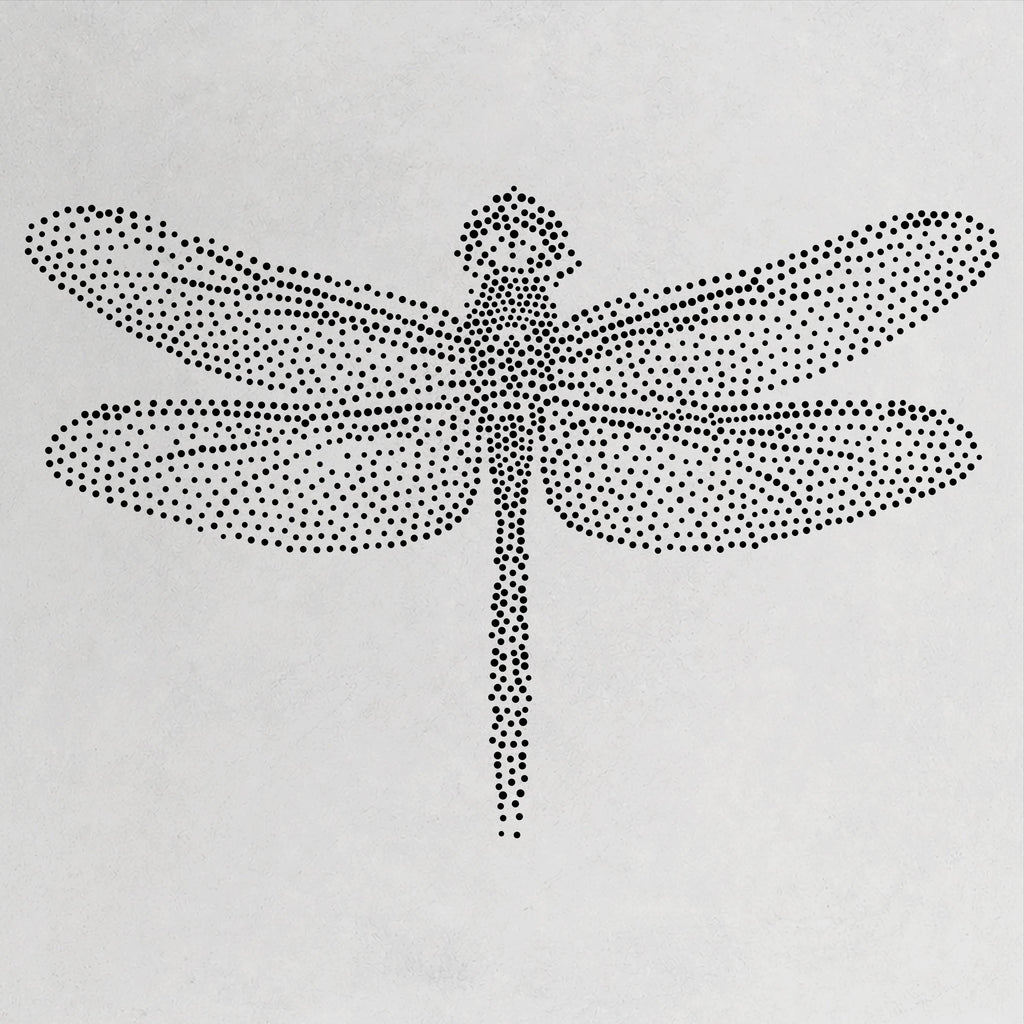 Dragonfly Stencil | Realistic Mylar Stipple Wall Art, Crafts (Large - 300mm / 12" approx)
