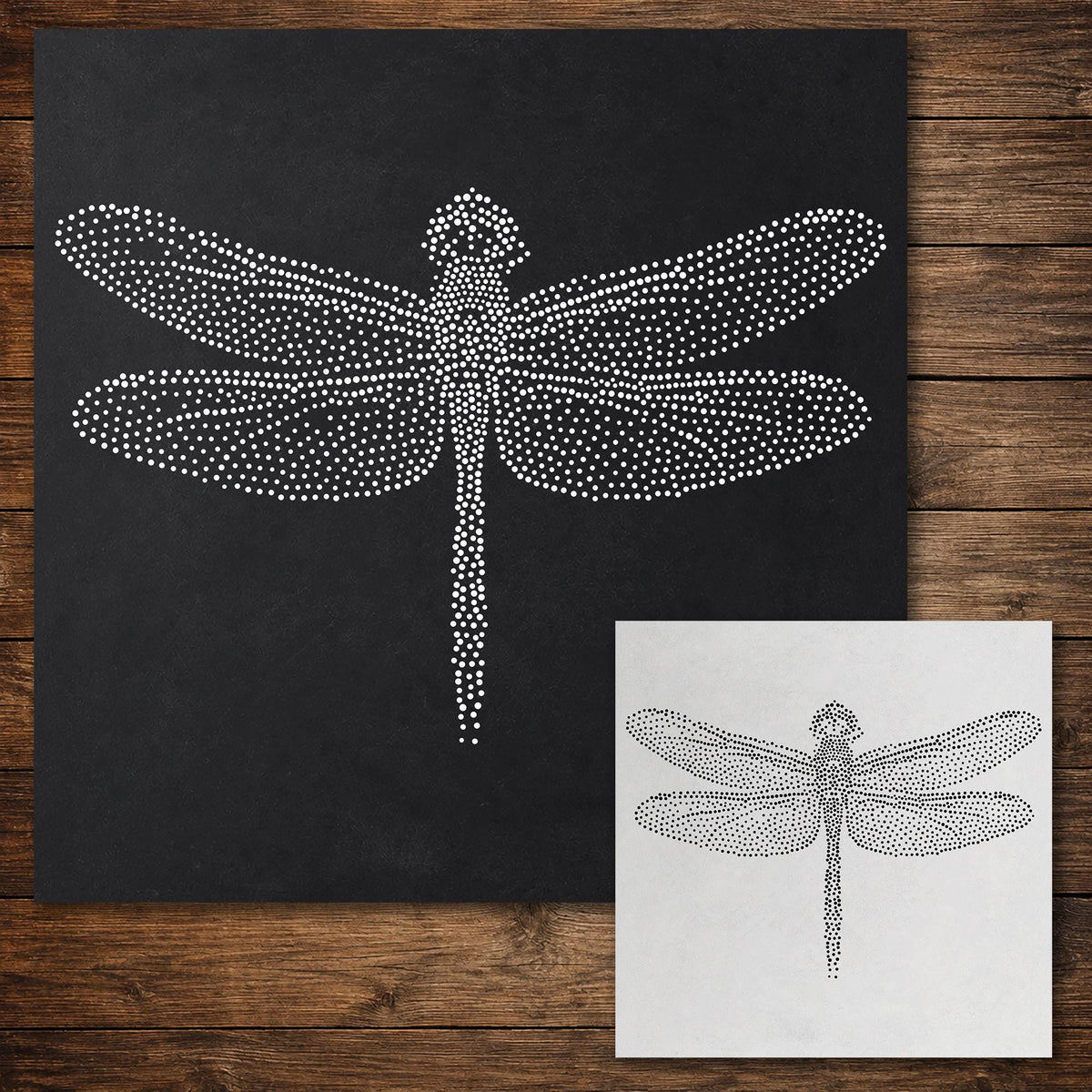Dragonfly Stencil reusable Mylar stencil, 300 x 300 mm