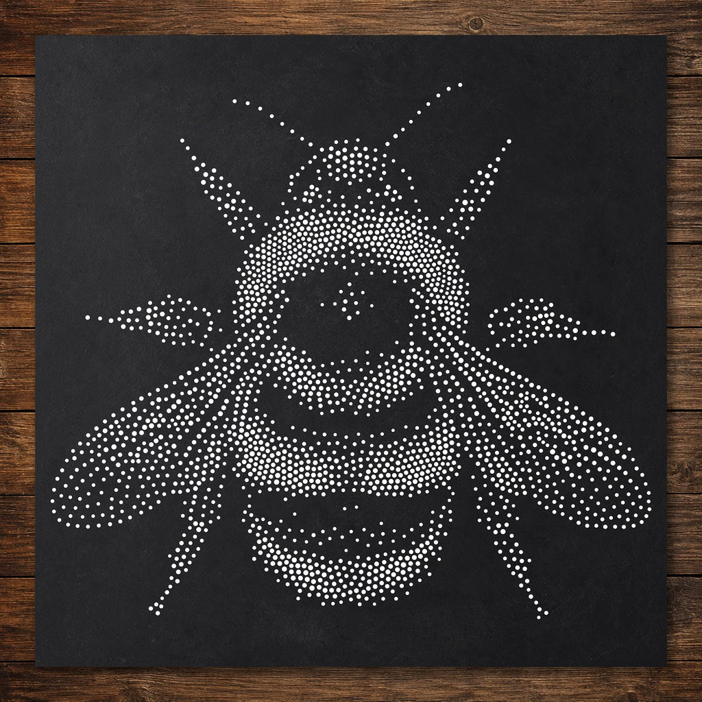 Bumblebee Stencil | Realistic Mylar Stipple Wall Art, Crafts (Large - 300mm / 12" approx)