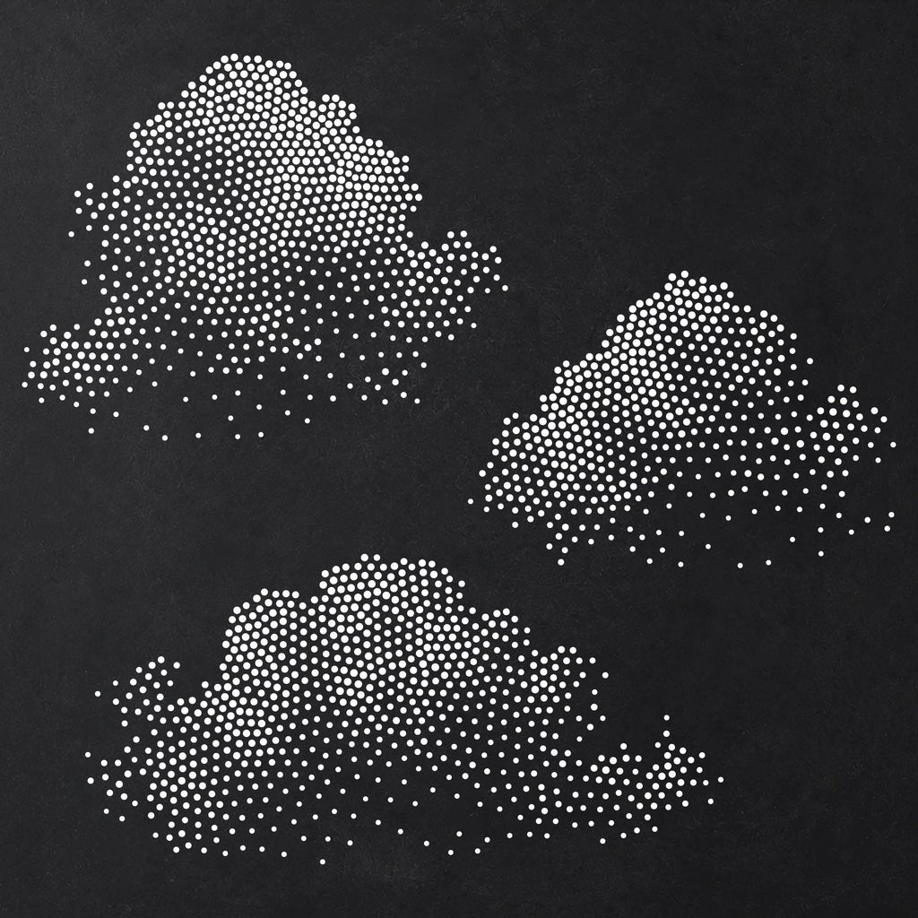 Clouds Stencil | Realistic Highly Detailed DIY Mylar Wall Art, Stipple Art Crafts (Large - 300mm / 12" approx)