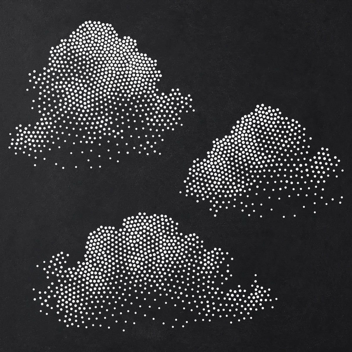 Clouds Stencil | Realistic Highly Detailed DIY Mylar Wall Art, Stipple Art Crafts (Large - 300mm / 12" approx)
