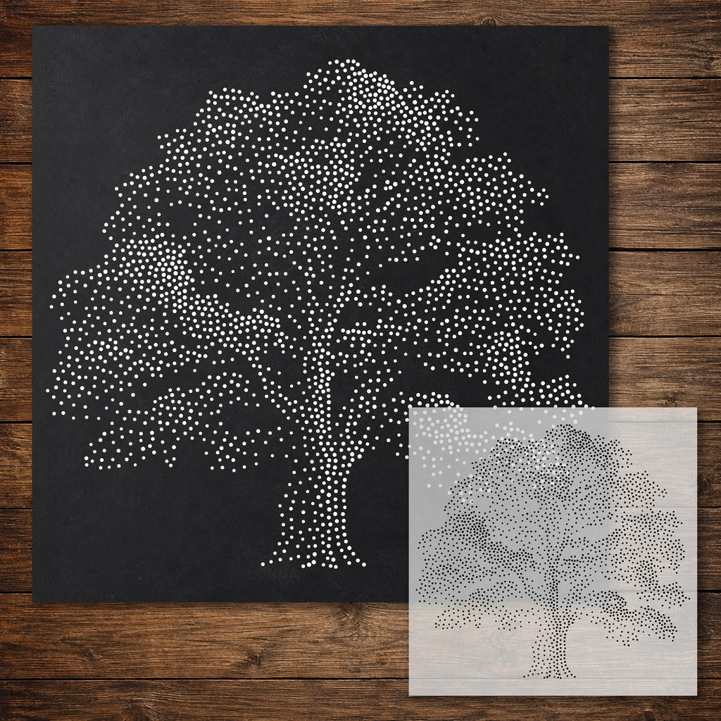 Oak Tree Stencil reusable Mylar stencil, 300 x 300 mm