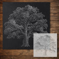 Oak Tree Stencil reusable Mylar stencil, 300 x 300 mm