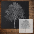 Silver Birch Tree Stencil reusable Mylar stencil, 300 x 300 mm
