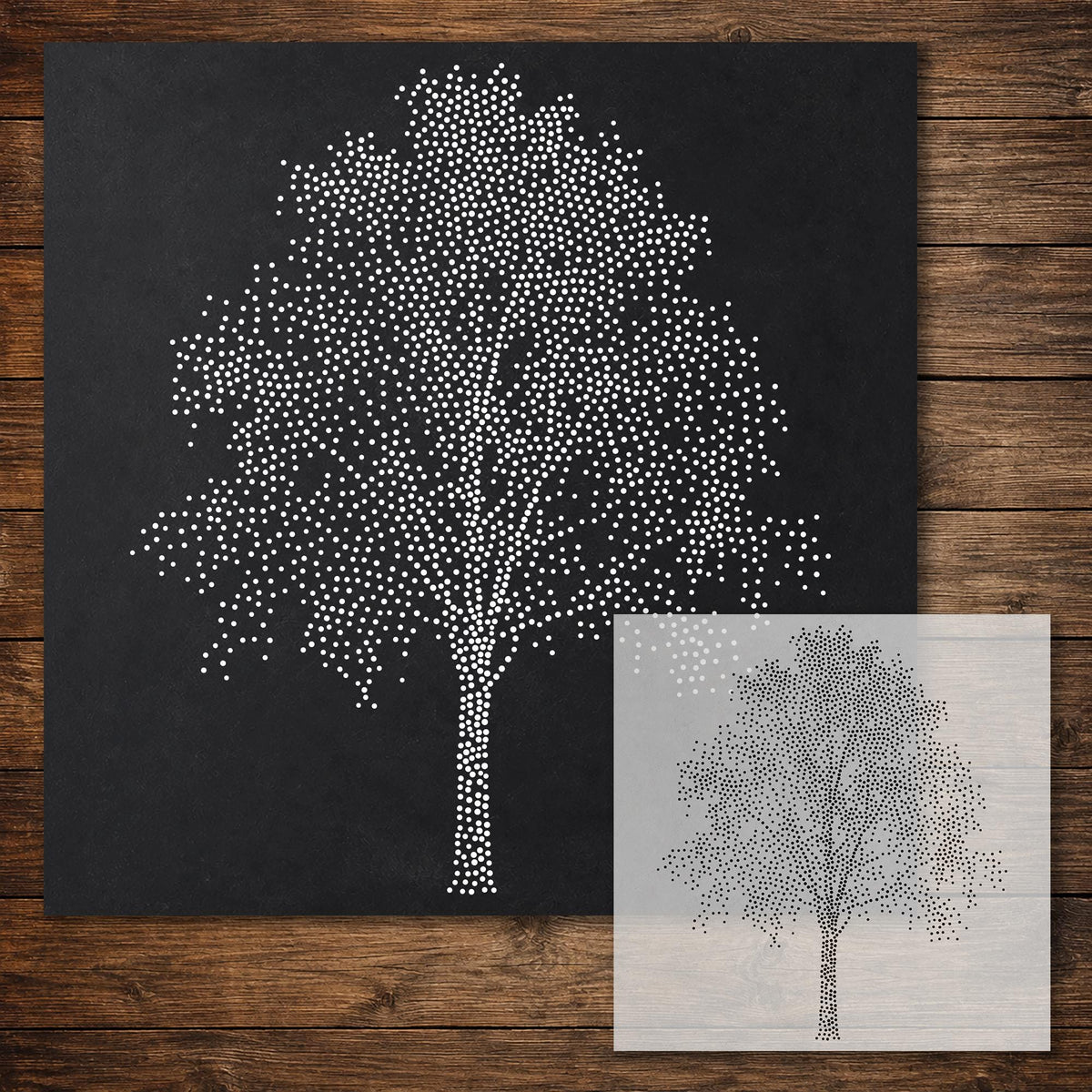 Silver Birch Tree Stencil reusable Mylar stencil, 300 x 300 mm