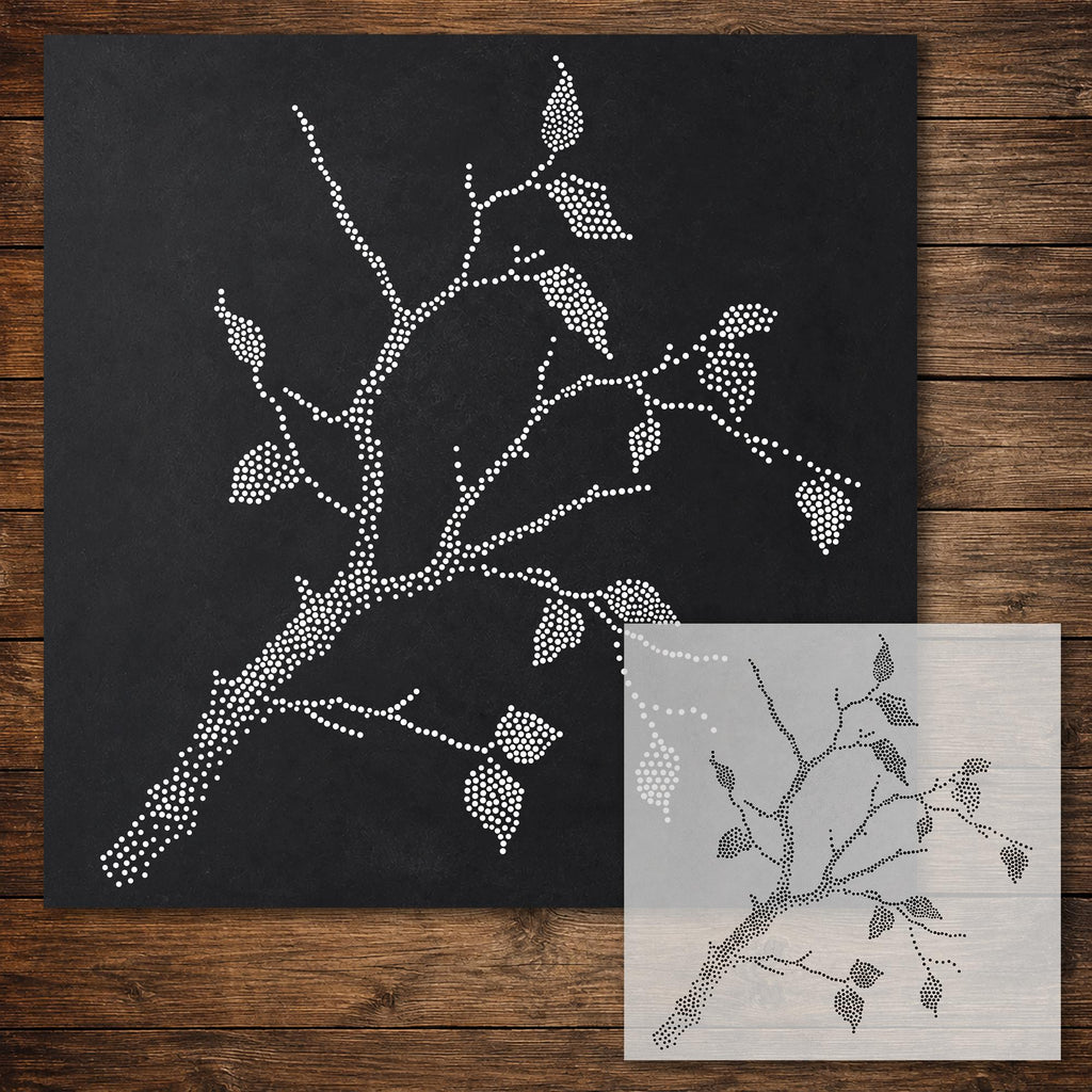 Tree Branch Stencil reusable Mylar stencil, 300 x 300 mm