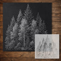 Forest Woodland Stencil reusable Mylar stencil, 300 x 300 mm