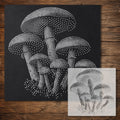 Mushroom Cluster Stencil reusable Mylar stencil, 300 x 300 mm