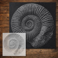 Ammonite Fossil Stencil reusable Mylar stencil, 300 x 300 mm