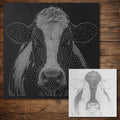 Cow Face Stencil reusable Mylar stencil, 300 x 300 mm