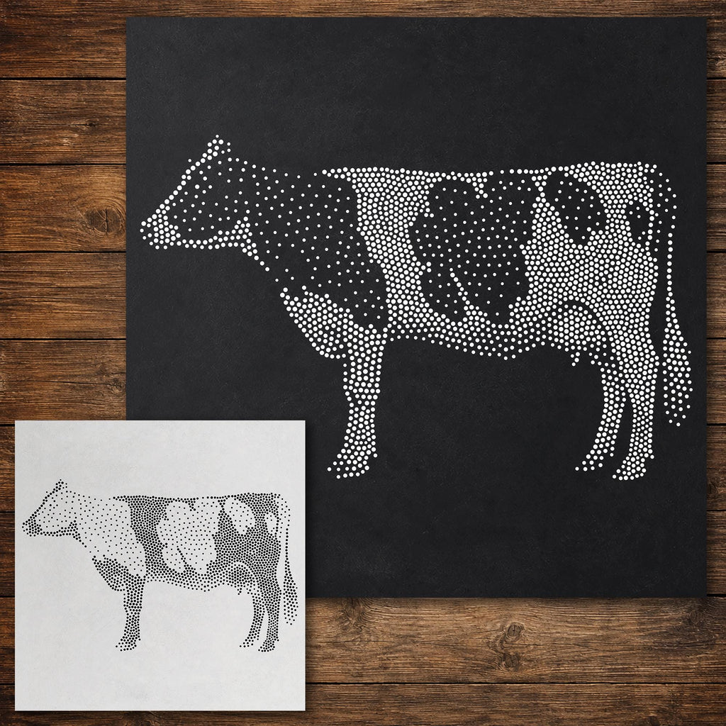 Cow Stencil reusable Mylar stencil, 300 x 300 mm
