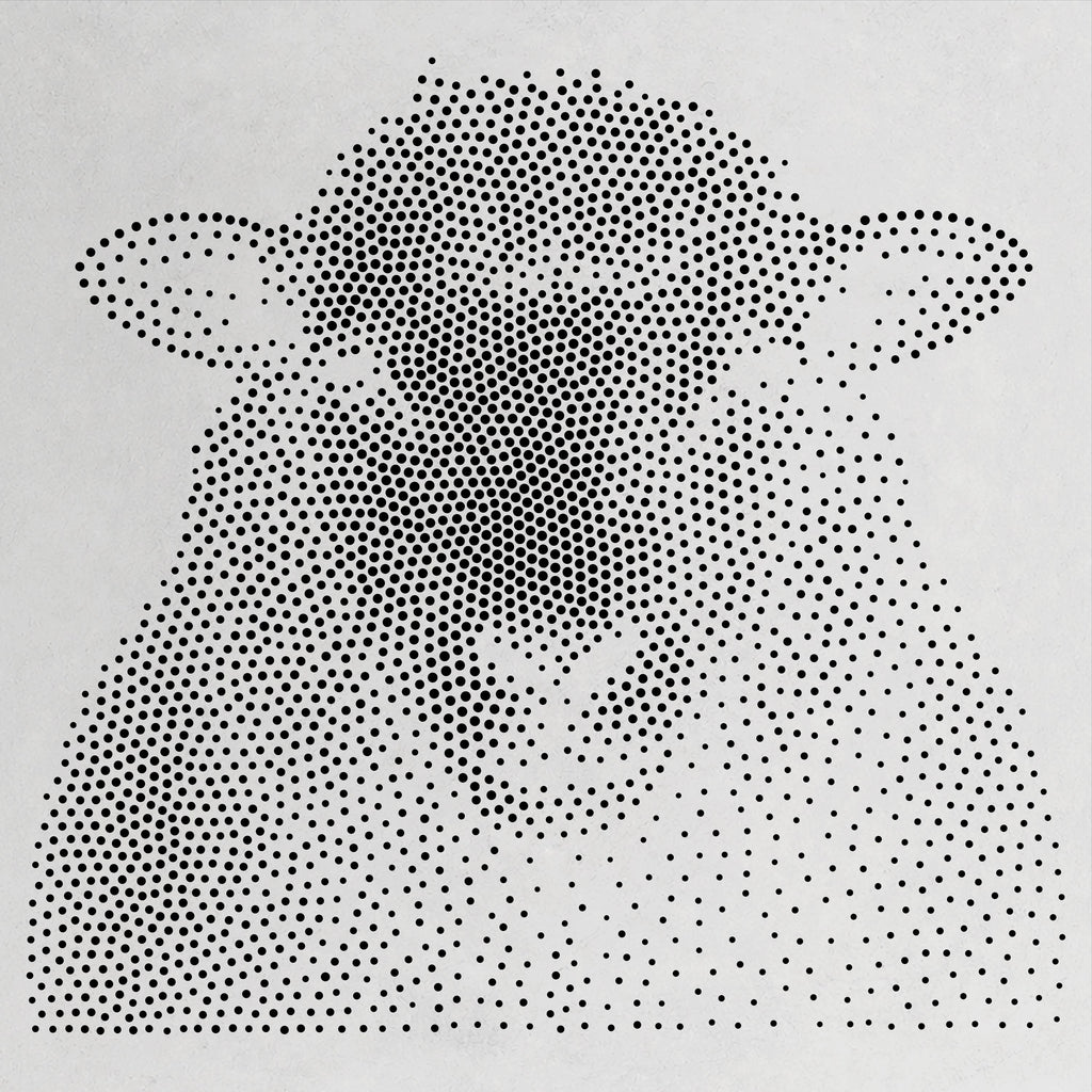 Sheep Face Portrait Stencil | Realistic Mylar Stipple Wall Art, Crafts (Large - 300mm / 12" approx)