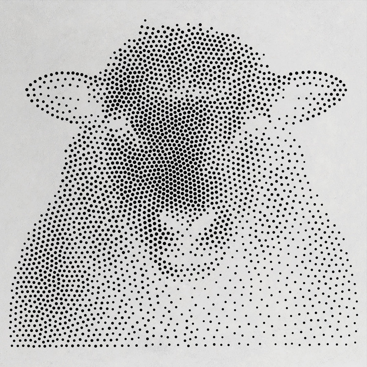 Sheep Face Portrait Stencil | Realistic Mylar Stipple Wall Art, Crafts (Large - 300mm / 12" approx)