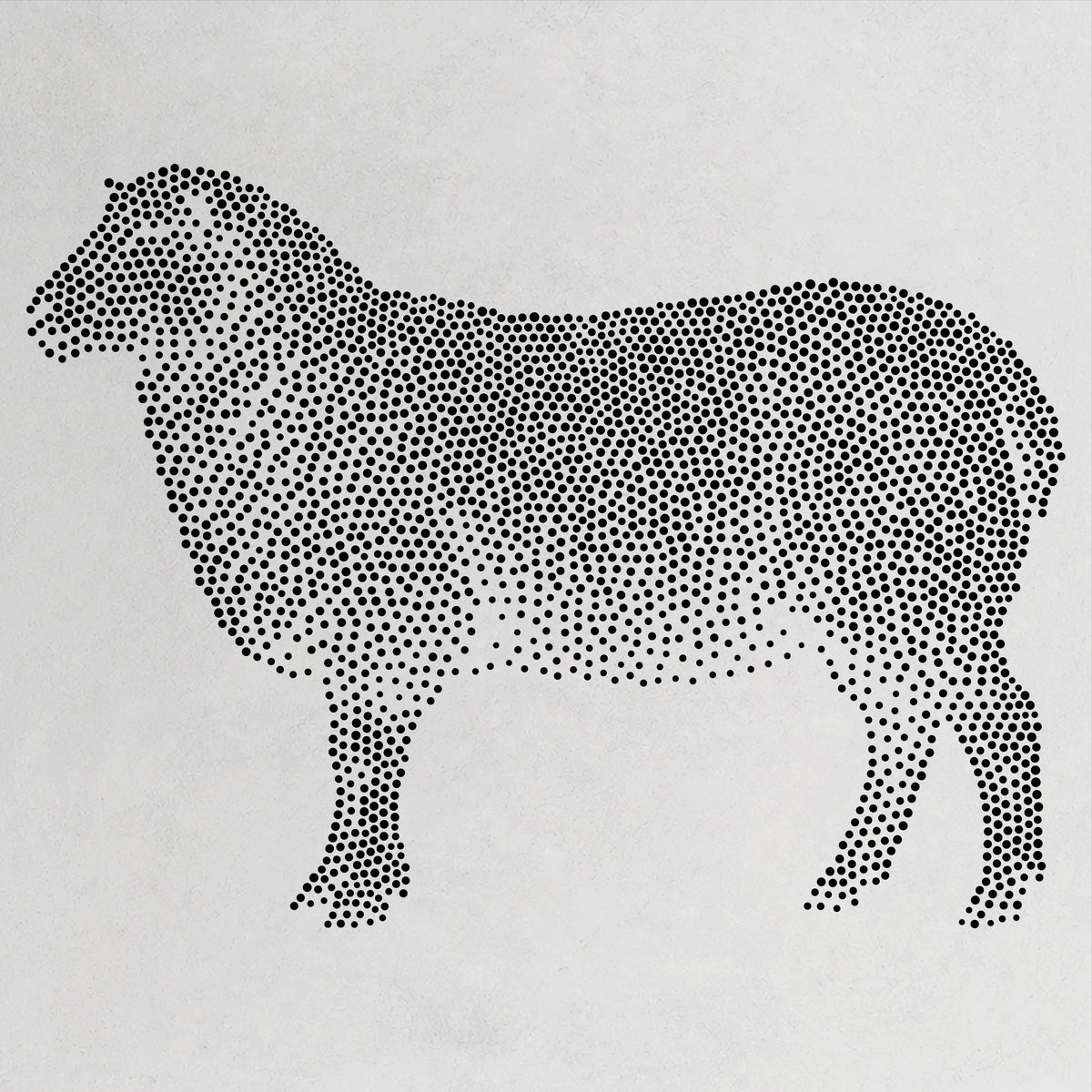 Sheep Stencil | Realistic Mylar Stipple Wall Art, Crafts (Large - 300mm / 12" approx)